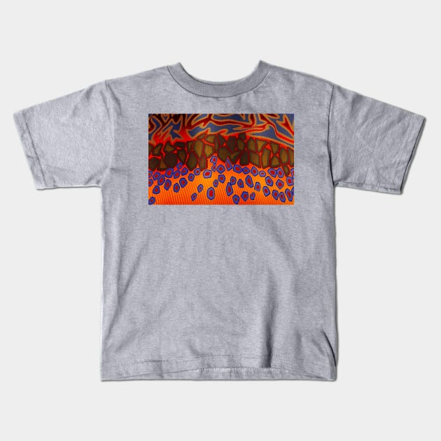 Brook Trout Camo Texture Kids T-Shirt by MikaelJenei